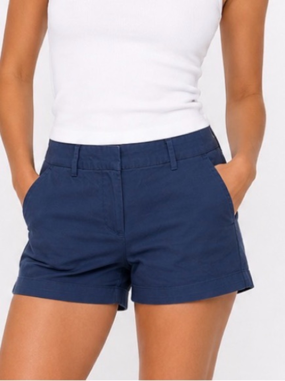 Nautica Navy Cotton Blend Shorts - Classic Cotton/elastane lightweight SZ 8